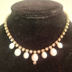 Vintage 80s Milk Glass W/Sequins Coaker